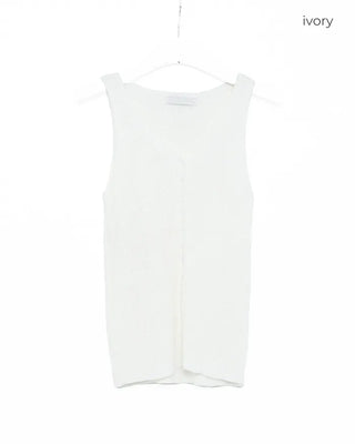 V-neck button-up knit vest