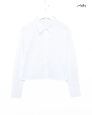 Wide cuff cropped shirt