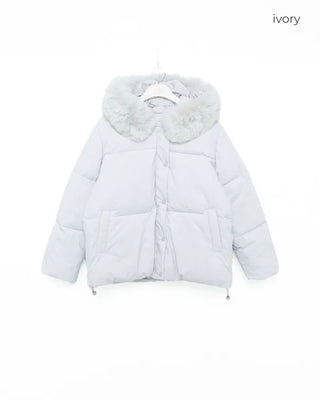 Fur-hooded down jacket