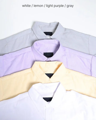 (Unisex) Oxford Overfit Half Sleeve Shirt
