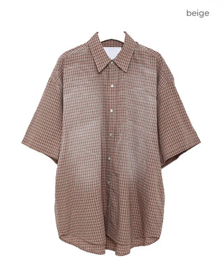 Vintage Wash Check Short-Sleeve Shirt
