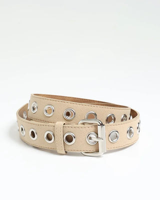 Eyelet suede belt