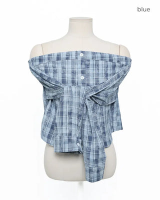 Checkered shirt top
