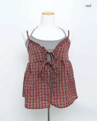 Checkered camisole set
