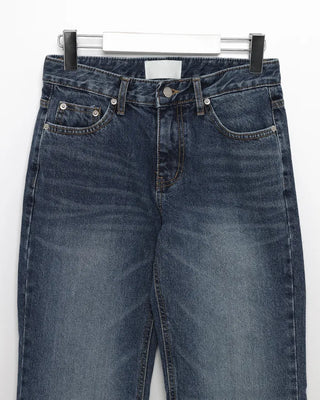 Low-rise straight denim pants