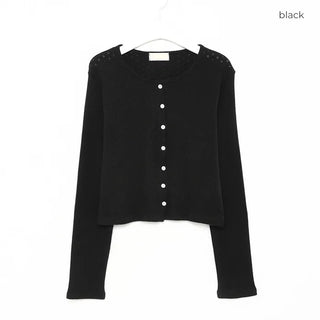 Round punching cardigan