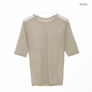 Sheer Half-Sleeve T-Shirt