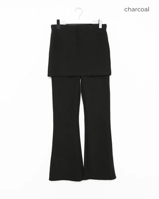 Wrap bootcut ribbed pants