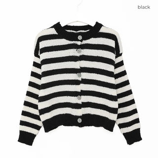 Striped bouclé cardigan