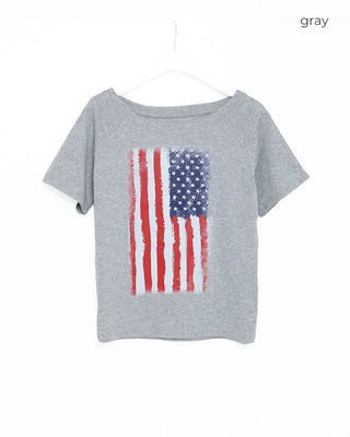 American print short-sleeved shirt