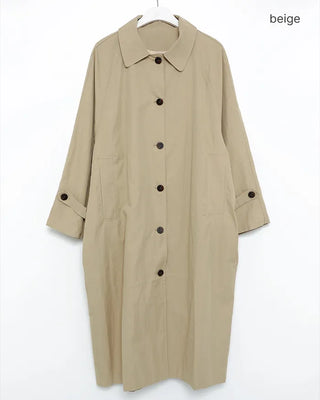 Raglan Shoulder Single Long Trench Coat