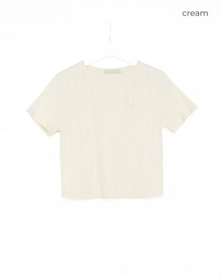 Perforated Cropped Short-Sleeve T-Shirt