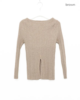 Slit Button Rib Knit