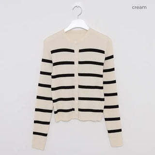 Striped Round Cardigan