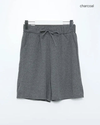 Easy High-Waisted Ribbed Shorts