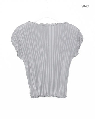 Pleated Wave Half Sleeve T-Shirt