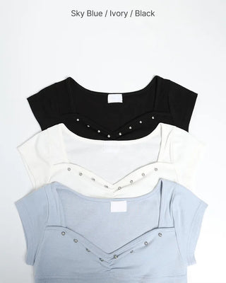 Studded Short-Sleeve T-Shirt