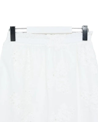 Flower punching frill midi skirt