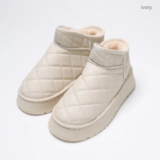 Quilted sheepskin boots