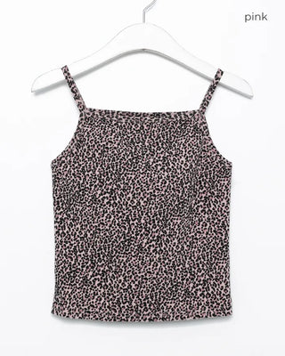 Leopard print semi-cropped camisole