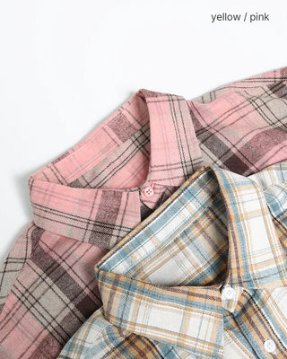 Patch pocket collar check shirt