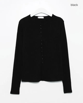 Round neck long-sleeve cardigan