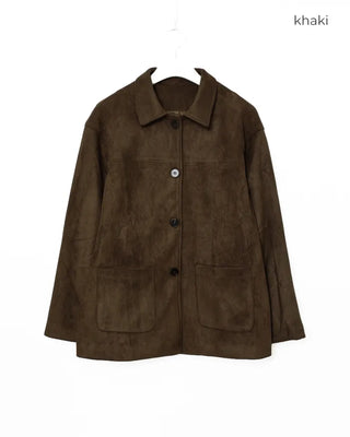 Single suede jacket