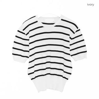 Striped short-sleeved knit
