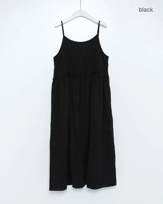 Frilled Shirring Long Dress