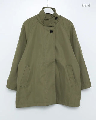 Loose-fit cape short trench coat