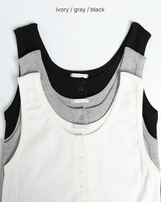 Layered Button Sleeveless