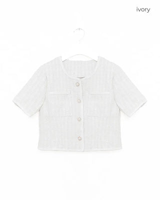 Tweed short-sleeved jacket