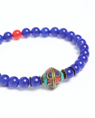 Blue bead bracelet