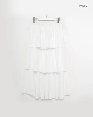 Three-tiered can-can long skirt