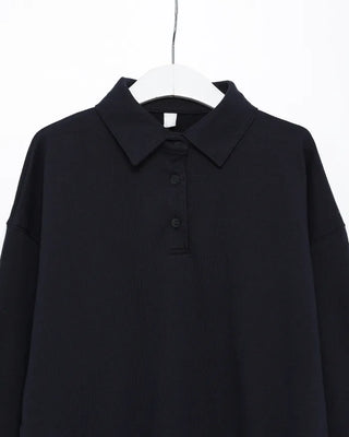 Drop shoulder polo neck sweatshirt