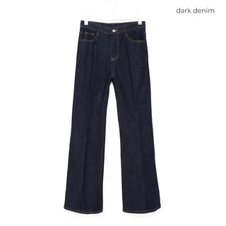 Flared indigo denim