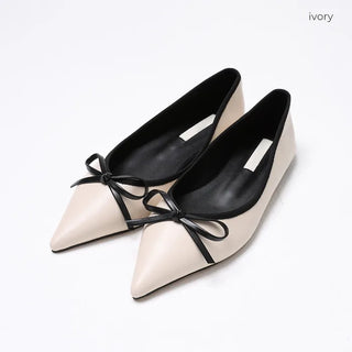 Ribbon integrated toe flat shoes