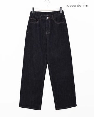 Stitch Point Wide Denim Pants