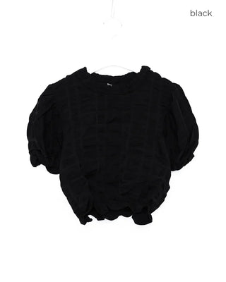 Embossed puff blouse
