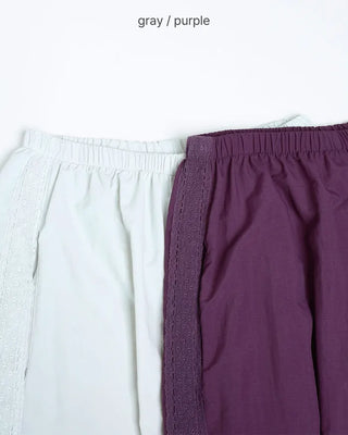 Side Lace Line Nylon Easy Pants