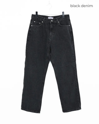 (Unisex) Back Embroidery Denim Pants