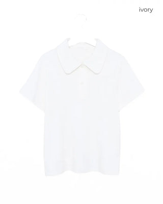 Round collar short-sleeve T-shirt