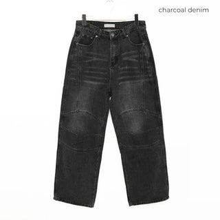 Biker Wide Denim Pants