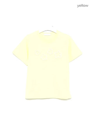 Flower Round Neck Half Sleeve T-Shirt