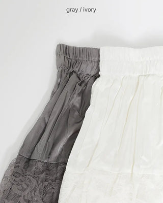 Shatin Gathered Lace Cancan Long Skirt