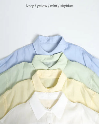 Loose-fitting pocket point sheer shirt
