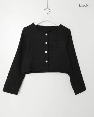 Flap pocket tweed jacket