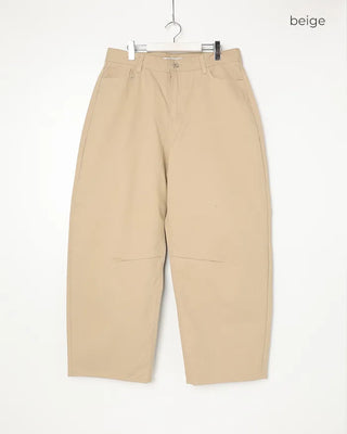 Curved silhouette wide pants