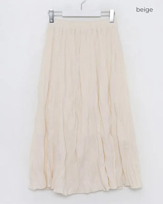 Crinkle pleated long skirt