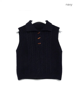 Cable knit vest